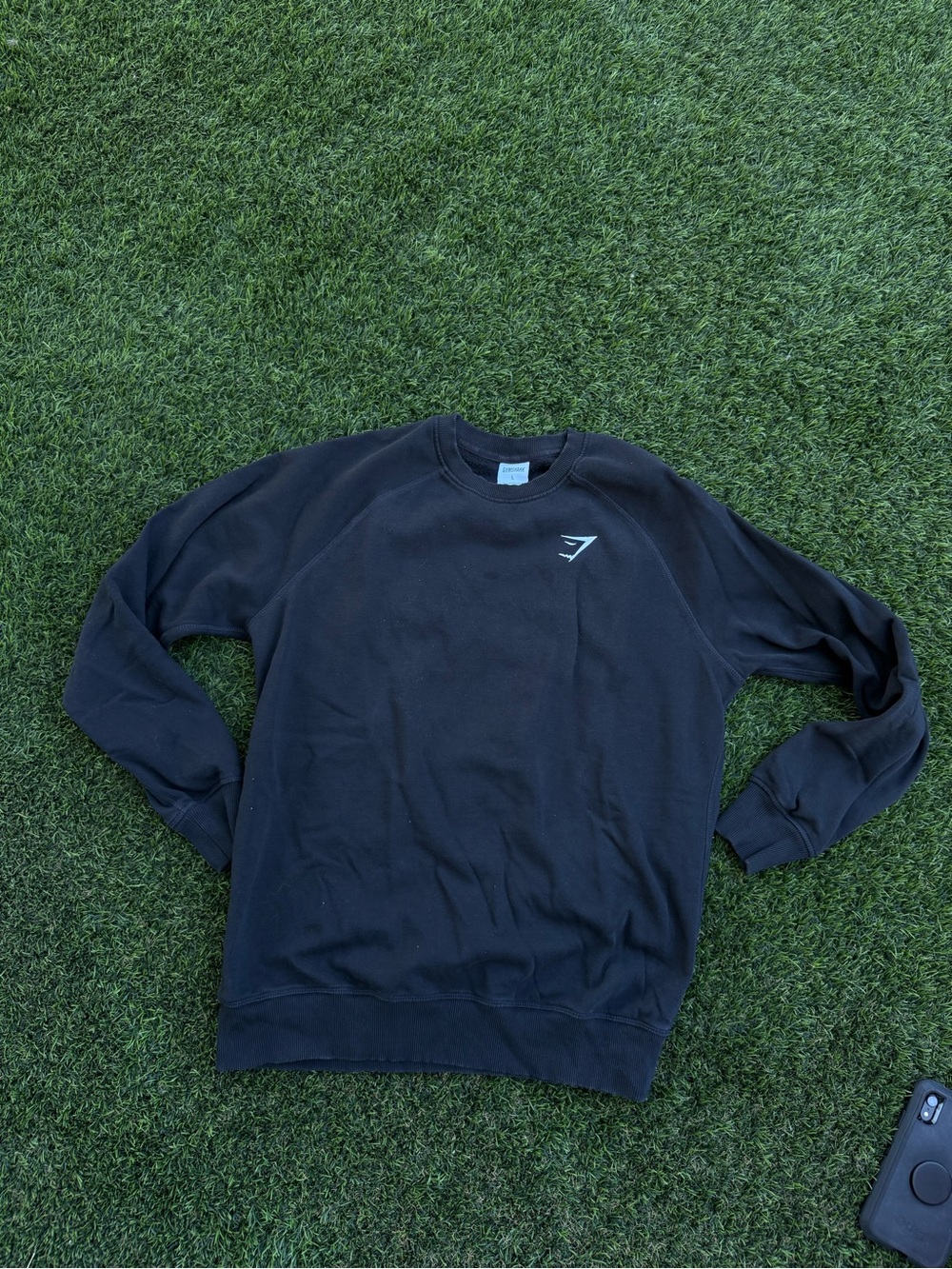 Gymshark Men's Black Crewneck Sweatshirt